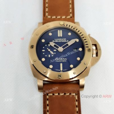 Best Replica Panerai Luminor Submersible ROSE GOLD Black Dial Watch - PAM 671